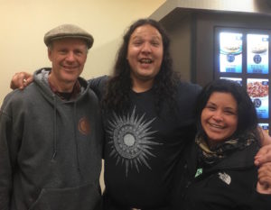Ed, Manape LaMere and Julie LaChappa. Julie partook in the Farmers Defense Camp and civil disobedience in Iowa.